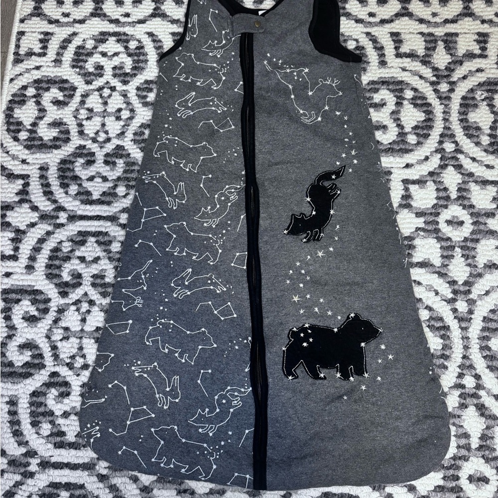Little red Cababoose Gray and Black Sleeveless Baby Sleeping Bag
